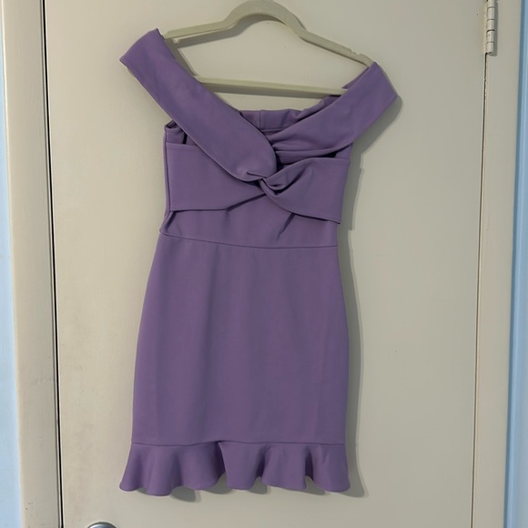 NBD X Naven Jane Off-The-Shoulder Purple Mini Dress - Picture 3 of 10